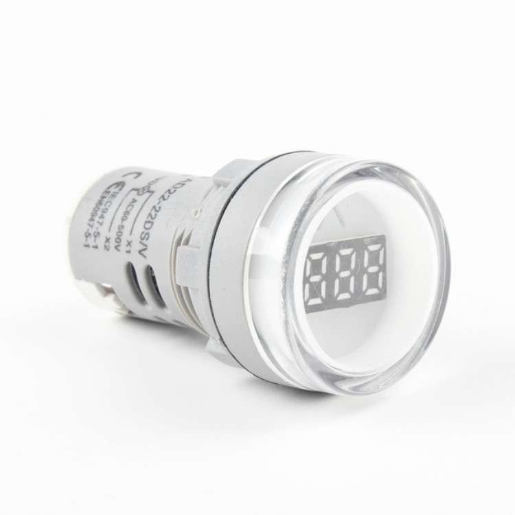 AD16-22DSV Mini Digital Display 60-500V General Indicator AC Voltmeter, Open Hole: 22mm(White)