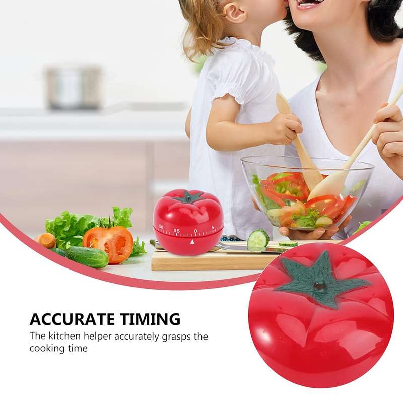 Creative Cute Tomato Shape Kitchen Mechanical Timer Alarm Reminder