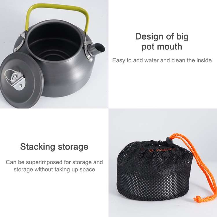 0.8L Portable Outdoor Mountaineering Picnic Aluminum Teapot Kettle Coffee Pot, Capacity: 0.8L
