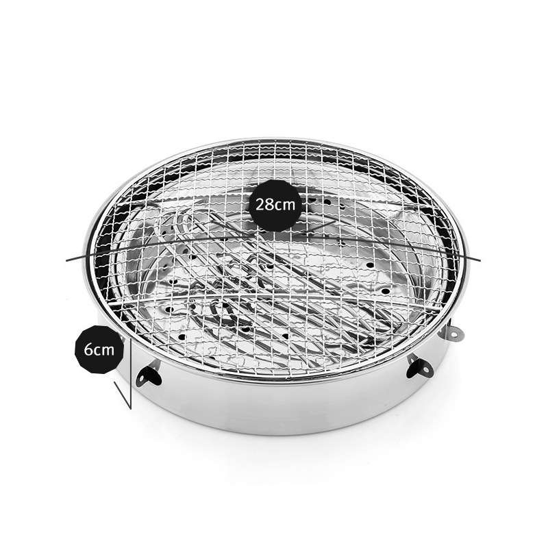 Small BBQ Outdoor Stainless Steel Portable BBQ Grilled Net Camping Picnic Charcoal Folding Oven