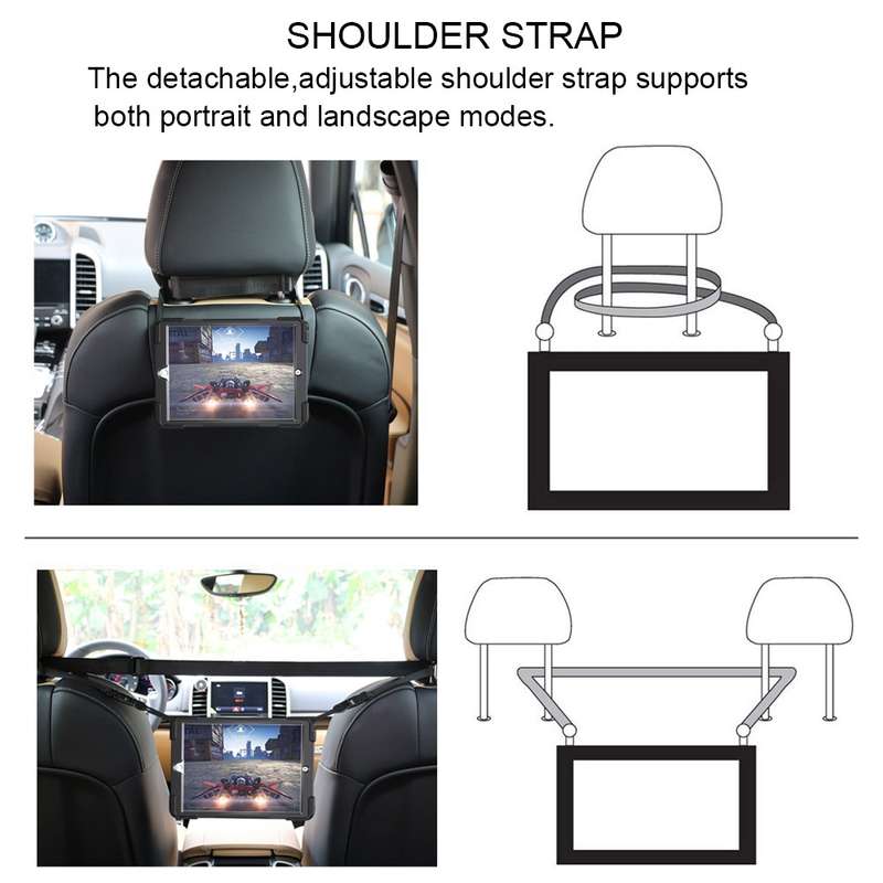 360 Degree Rotation Silicone Protective Cover with Holder and Hand Strap and Long Strap for iPad min