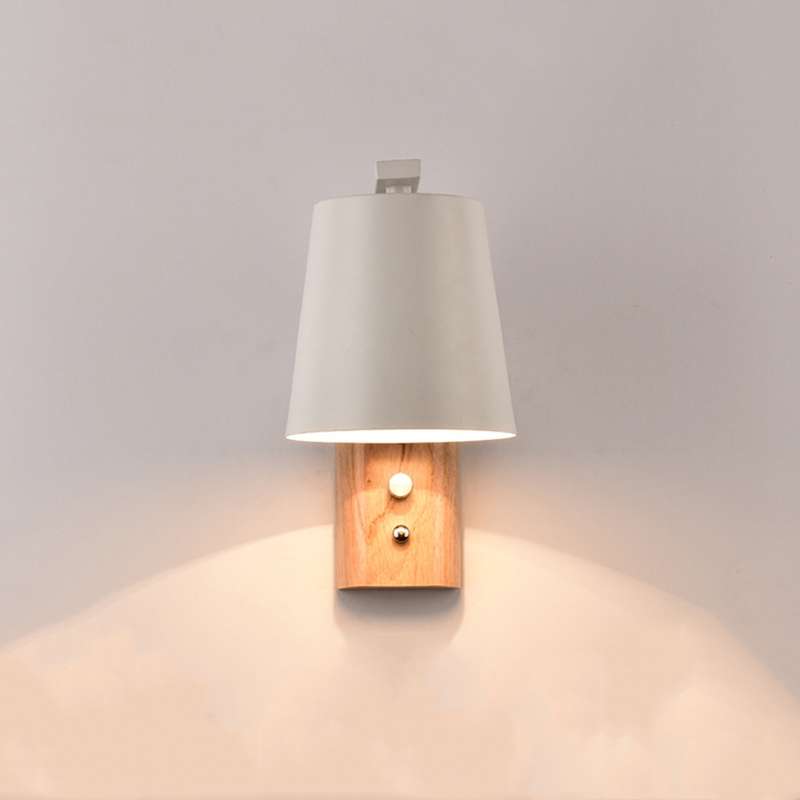 Creative Bedroom Study Bedside Balcony Aisle Porch Hotel Cafe Wood Wall Lamp Switch Light, Light Sou