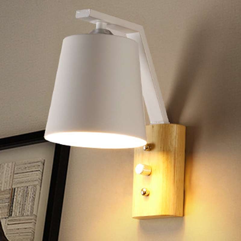Creative Bedroom Study Bedside Balcony Aisle Porch Hotel Cafe Wood Wall Lamp Switch Light, Light Sou