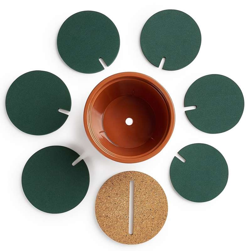 Novelty DIY Cactus Coaster Anti-skid Insulation Tea Pad Home Storage Desktop Multi-function Decorati