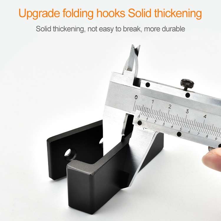 Collapsible Clothes Hanger Robe Hook Decorative Bathroom Wall Mounted Hooks(Black Hook (Send Screw))
