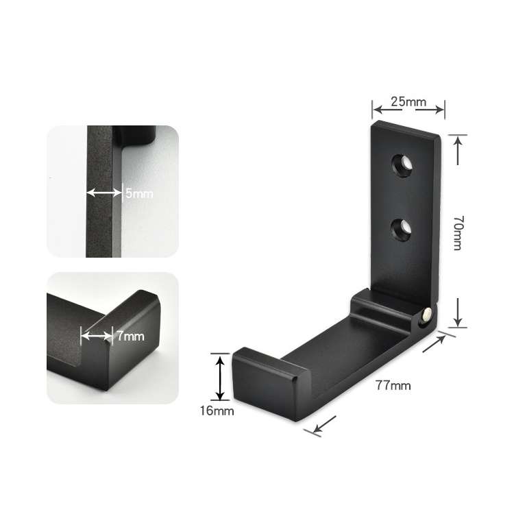 Collapsible Clothes Hanger Robe Hook Decorative Bathroom Wall Mounted Hooks(Black Hook (Send Screw))