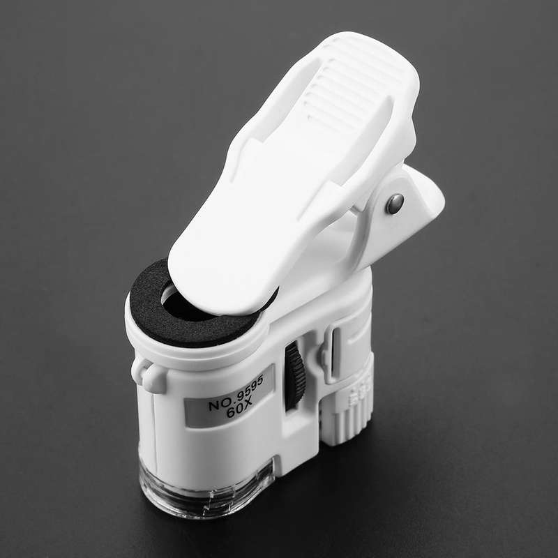 9595W1 60 Times Magnifying Glass Mobile Phone HD Microscope with Led Light