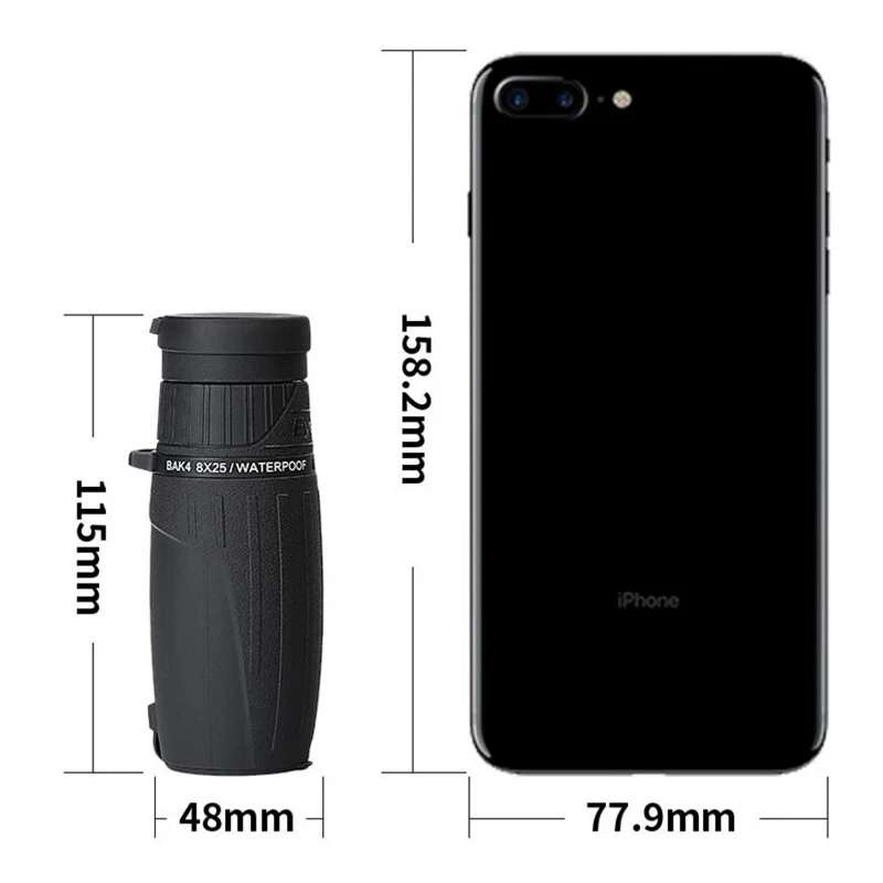 Eyeskey 8X25 Portable Monocular Binoculars Large-field Low-light Night Vision Telescope
