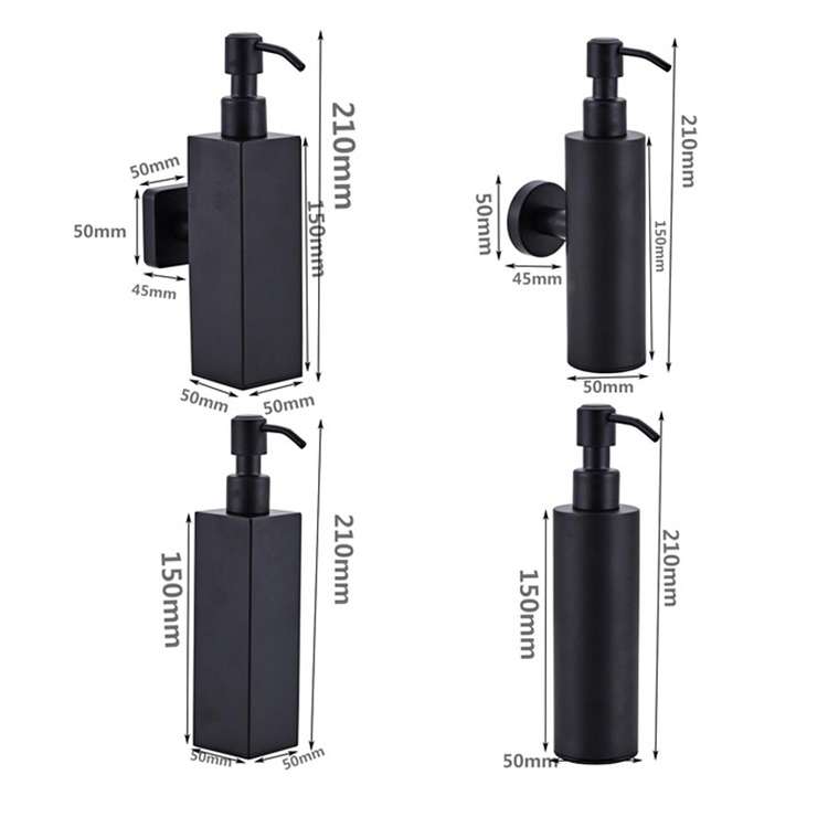 304 Stainless Steel Wall-mounted Manual Soap Dispenser, Style:Square Table Top
