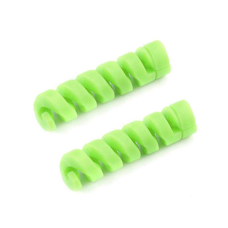 4pcs Spiral Style Silicone Data Cable Protective Cover Anti-wire Break Winder(Black)