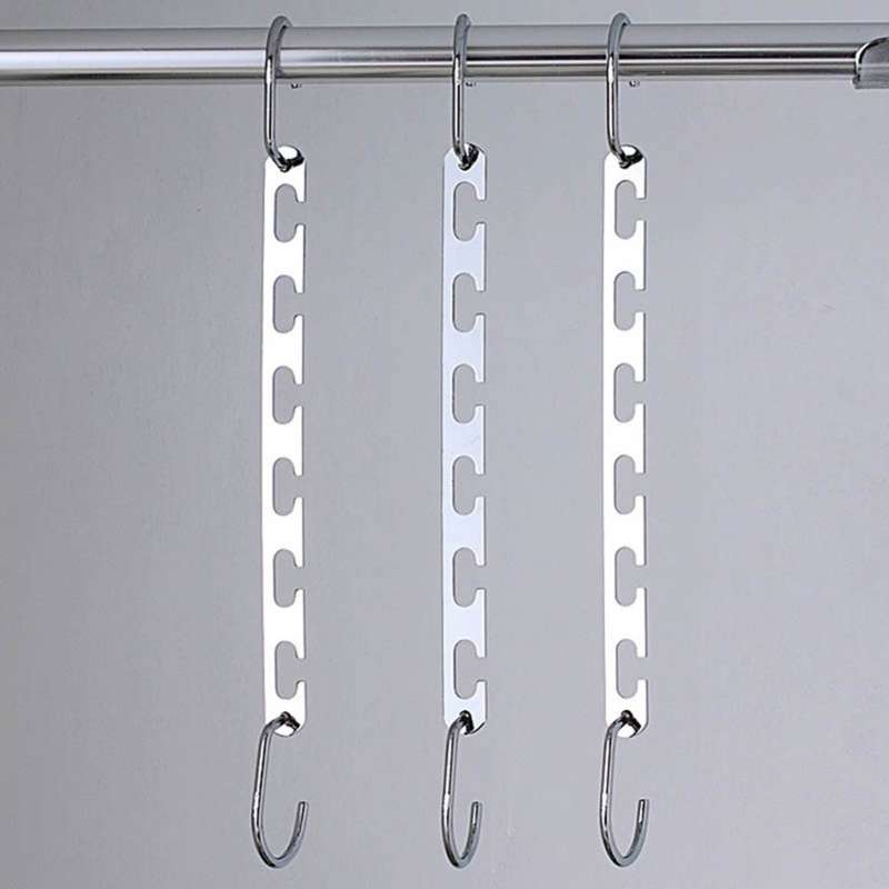 Multifunctional Stainless Steel Folding Clothes Jacket Pants Storage Hanger(Straight Hanger)