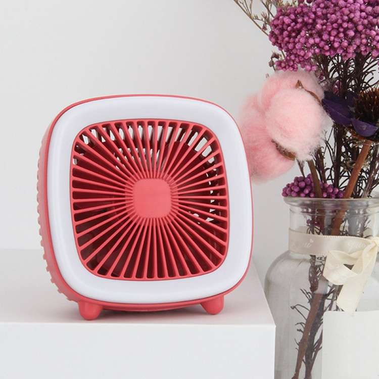USB Rechargeable Desktop Fan Multifunctional Handheld Pocket Fan(Yellow)