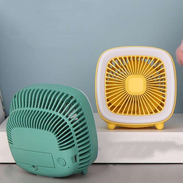 USB Rechargeable Desktop Fan Multifunctional Handheld Pocket Fan(Yellow)