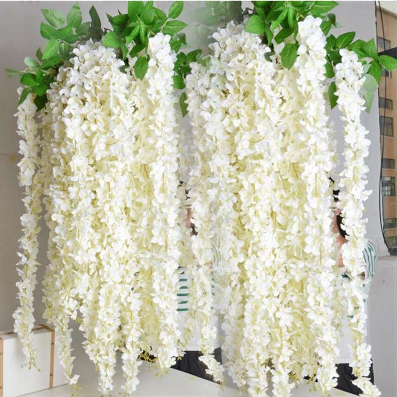 10 PCS 1M Simulation Orchids String Wedding Arrangement Flower Strip Stage Decoration Supplies(Rose