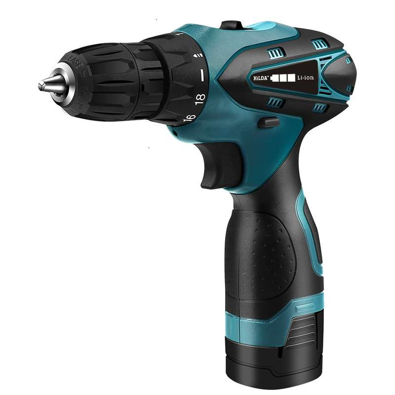 HILDA Electric Drill Cordless Screwdriver Lithium Battery Mini Drill Cordless Screwdriver Power Tool