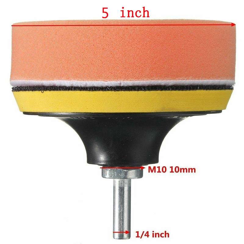 7 in 1 Buffing Pad Set Thread Auto Car Polishing Pad Kit for Car Polisher, Size:5 inch
