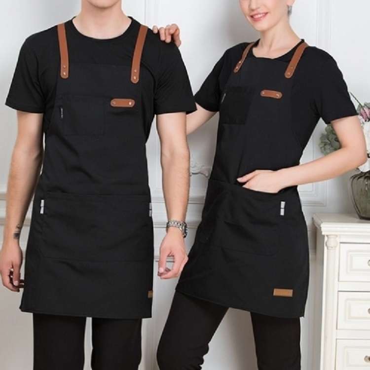 Milk Tea Coffee Fondue Restaurant Canvas Apron(Khaki)