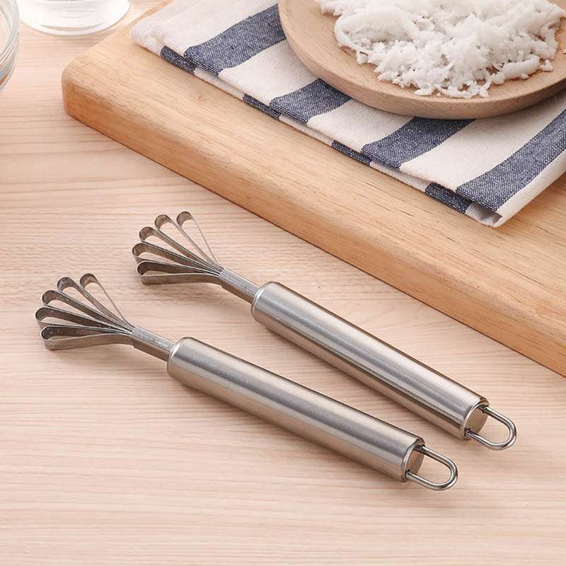 Stainless Steel Copra Planer All Steel Handle Coconut Planing Fish Scale Planer Seeder(Silver)
