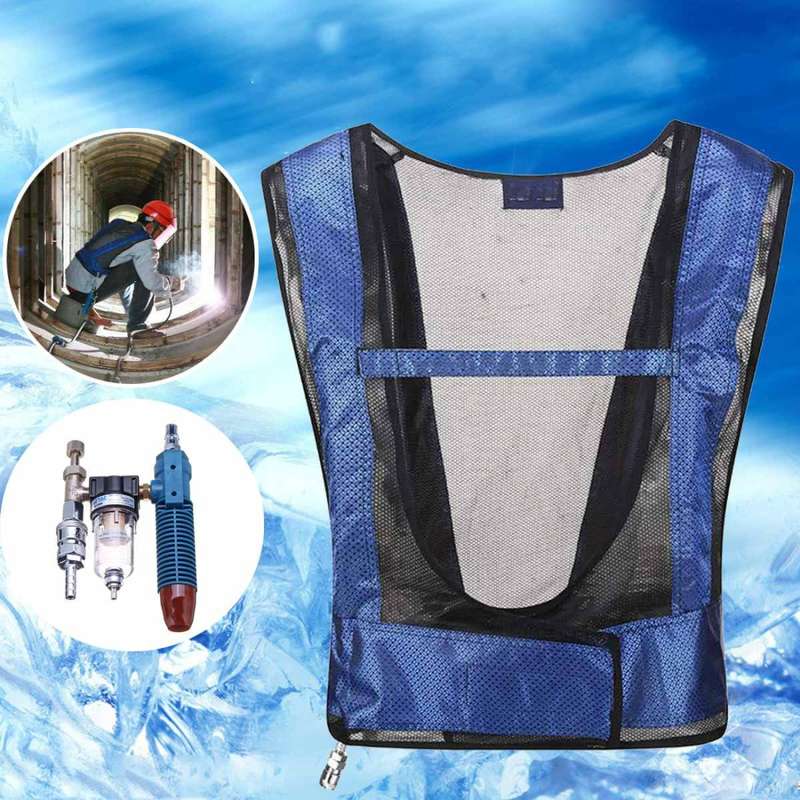 Portable Welder Heatstroke Cooling Air Conditioning Vest, Size:One Size(Blue)