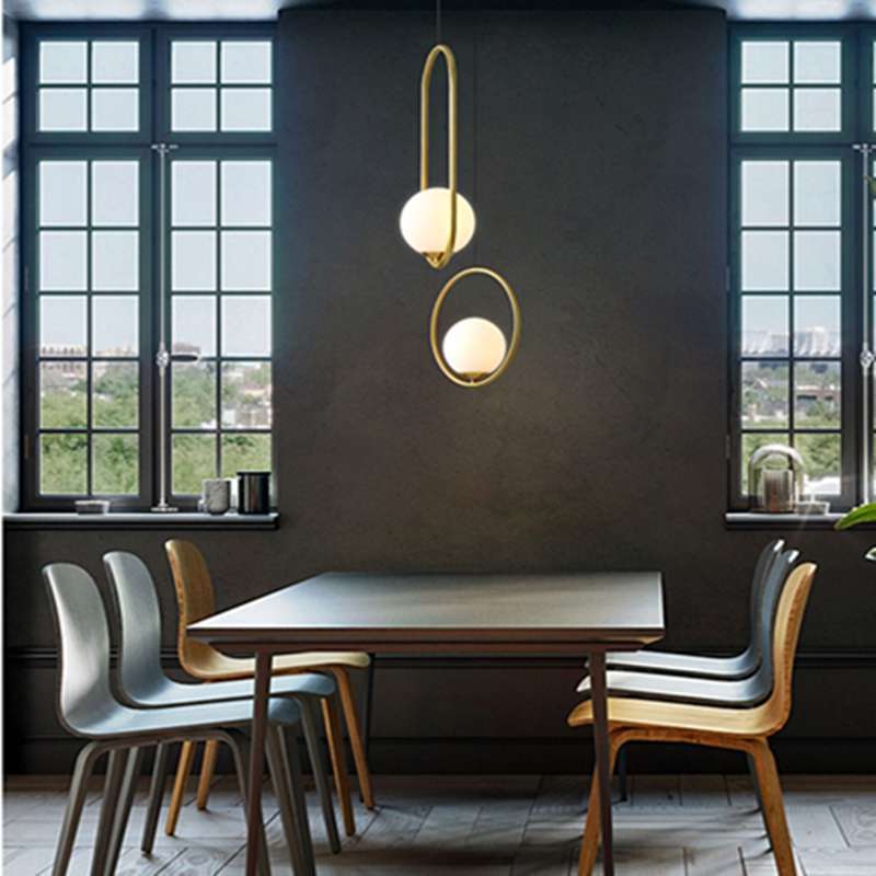 Restaurant Chandelier Single Head Creative Personality Simple Modern Copper Lamp without Light Sourc
