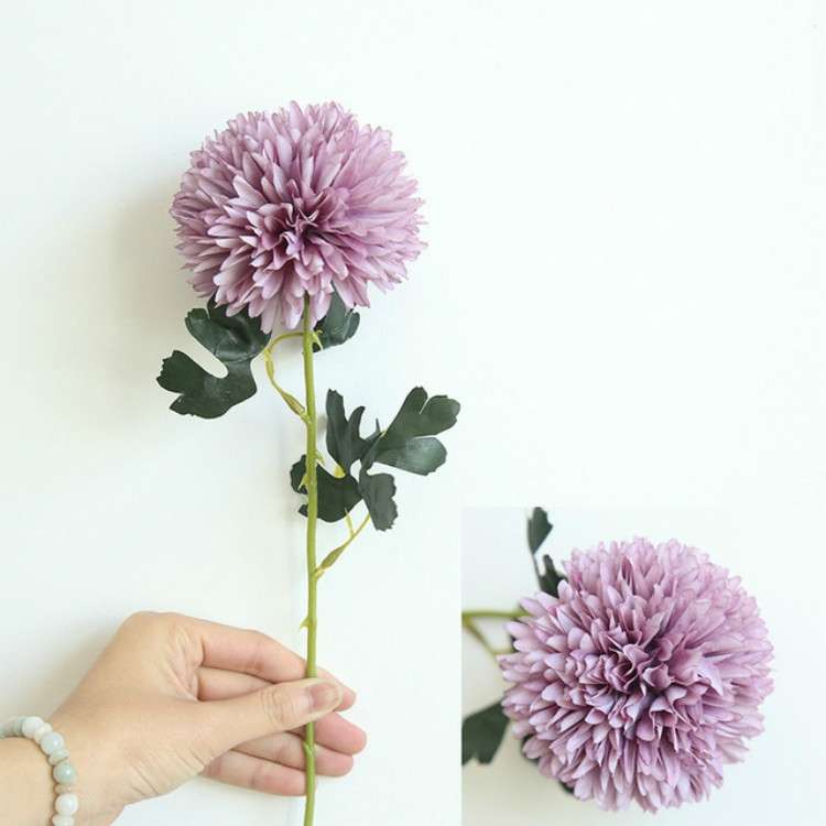 Dandelion Flower Ball Simulation Flower Home Decoration Wedding Bouquet(Light Purple)
