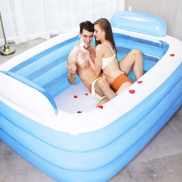 Three-layer Thickened Adult Insulated Inflatable Swimming Pool Baby Tub, Size:150 x 105 x 55cm