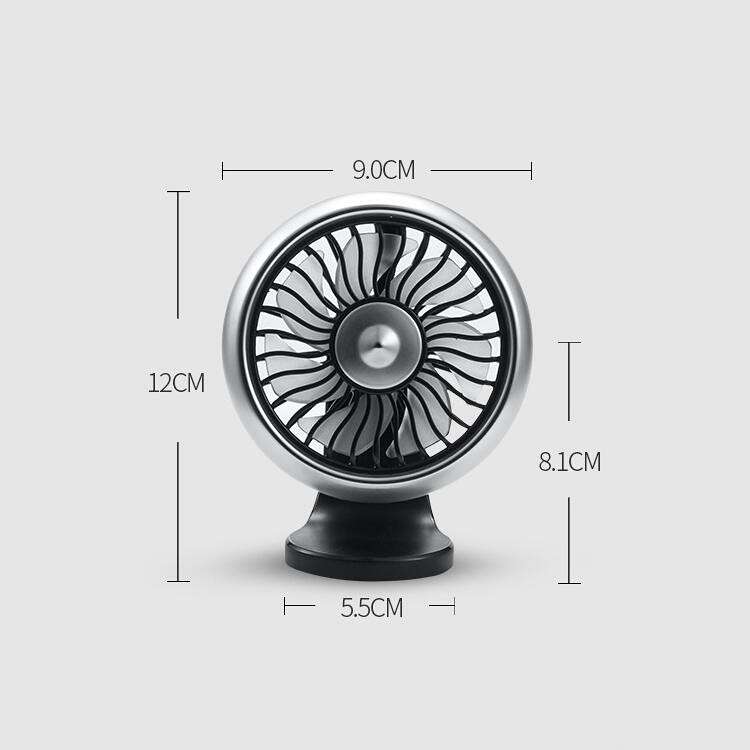 Automobile Multi-function Electric Fan Car Air Outlet USB Interface Mini Fan(Silver)