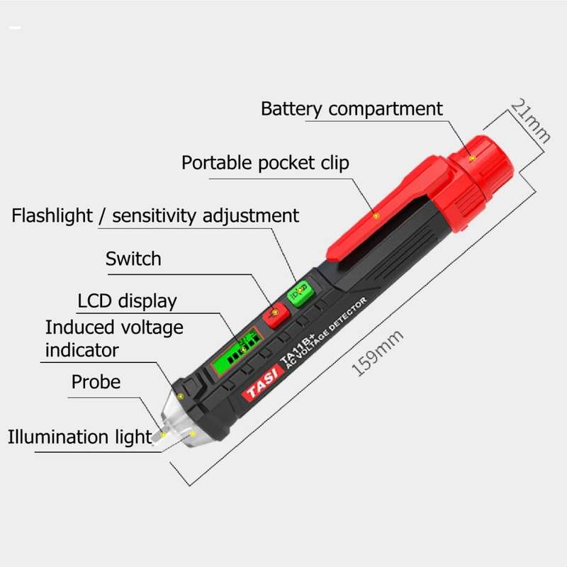 TASI Electrician Dedicated Multi-function Intelligent Induction Test Pencil, Model:11B+ Test Pencil