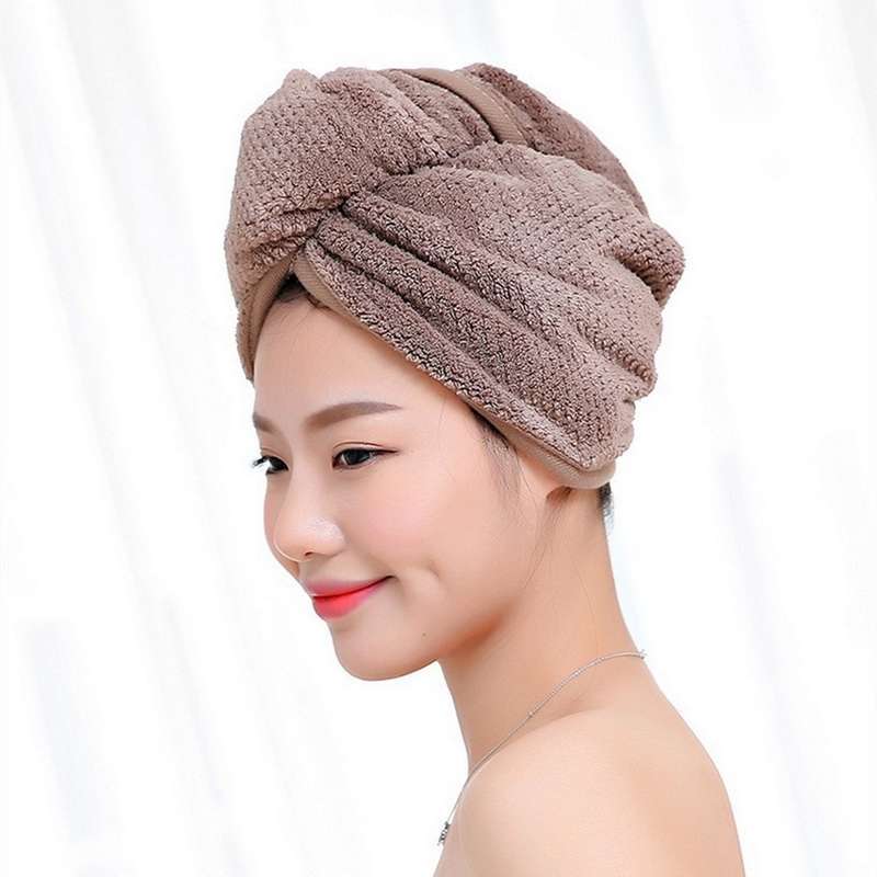 Womens Magic Quick Dry Bath Hair Drying Towel Cap Bathing Tool(Creamy White)