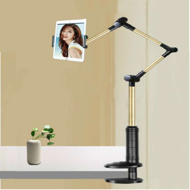 360 Degree Rotation Lazy Mount Folding Long Arm Phone Stand Holder for 4-14 Inch Tablet & Phone(Gold