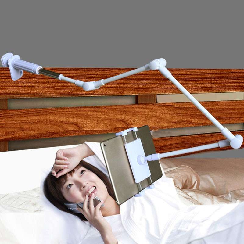 360 Degree Rotation Lazy Mount Folding Long Arm Phone Stand Holder for 4-14 Inch Tablet & Phone(Gold