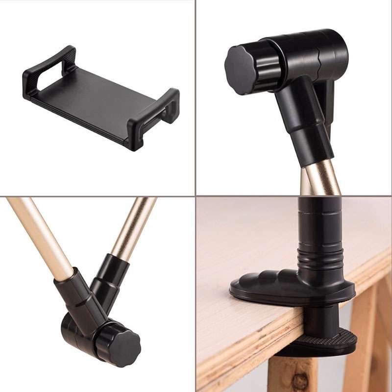 360 Degree Rotation Lazy Mount Folding Long Arm Phone Stand Holder for 4-14 Inch Tablet & Phone(Gold