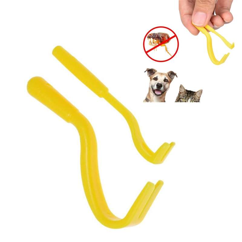2 PCS Pet Catcher Flea Clipper Animal Deworming Pull Hard Tick Extractor Cats and Dogs Lice Scavengi