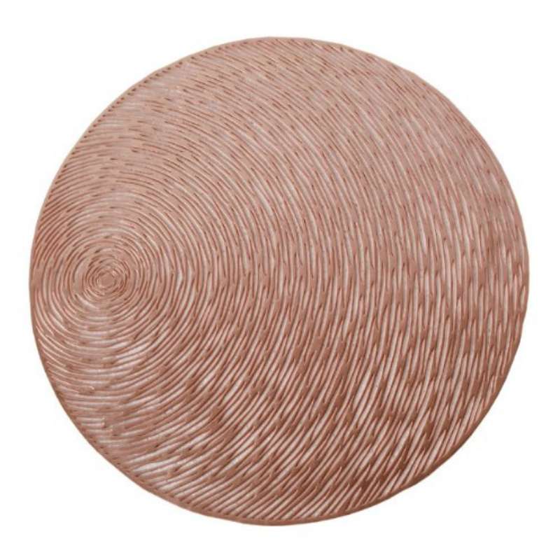 2 PCS Fashion Round Hollow Placemats PVC Table Mats Coffee Cup Pad(Gold)