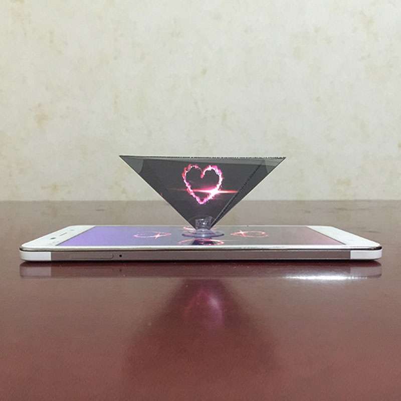 10 PCS 3D Pyramid Magic Projection Mobile Phone Simple Holographic Projection Film
