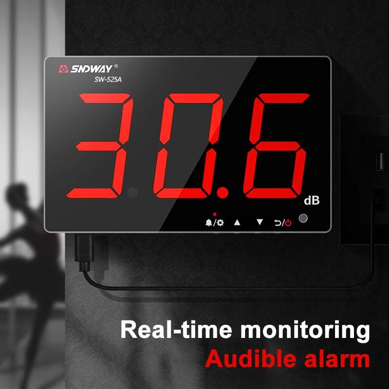 SNDWAY SW525A Wall-mounted 30-130dB Large Screen Digital Display Noise Decibel Monitoring Testers