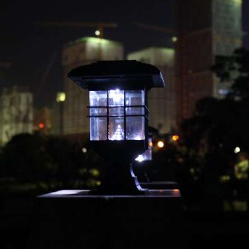 Solar Pillar Light Outdoor Waterproof Decorative Garden Lawn Wall Lamp(Warm White Light)