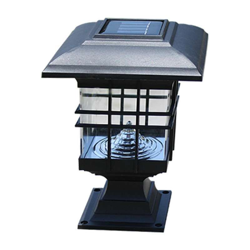 Solar Pillar Light Outdoor Waterproof Decorative Garden Lawn Wall Lamp(Warm White Light)