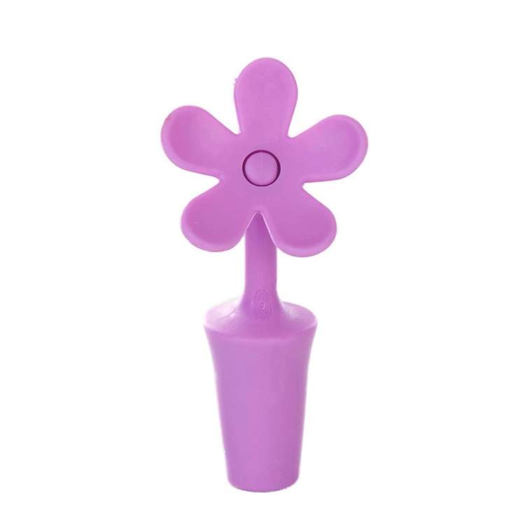 5 PCS Silicone Wine Stopper Flower Beer Stopper(Blue)