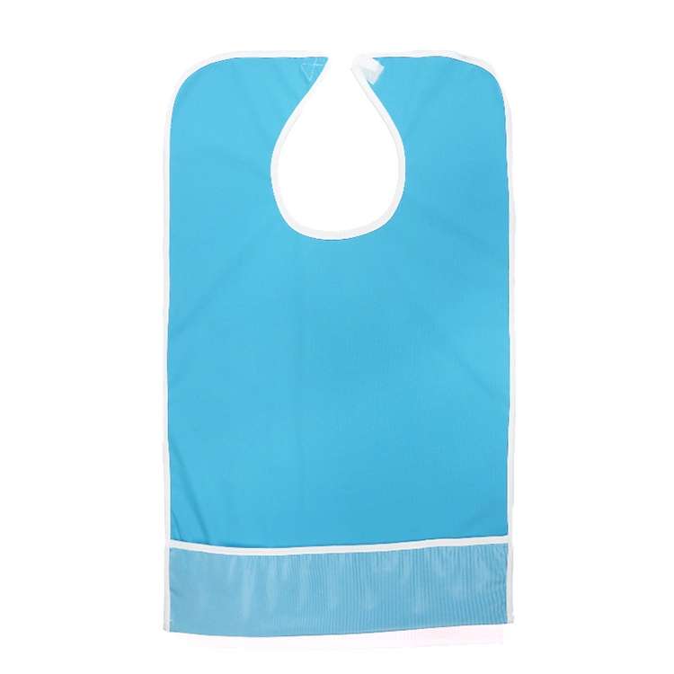 Adult Eat Meal Waterproof Bib, Size:50x80cm(Single Layer Sky Blue)