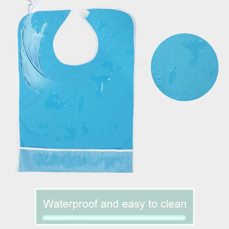Adult Eat Meal Waterproof Bib, Size:50x80cm(Single Layer Sky Blue)