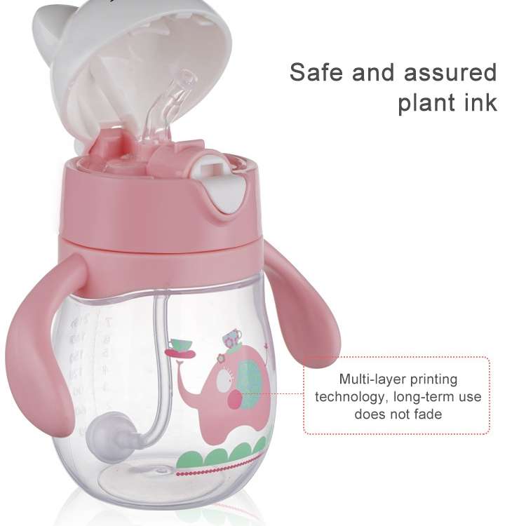 Infant Toddler Drink Cup Child Plastic Leakproof Cartoon Straw Cup With Handle Gravity Ball, Size:27