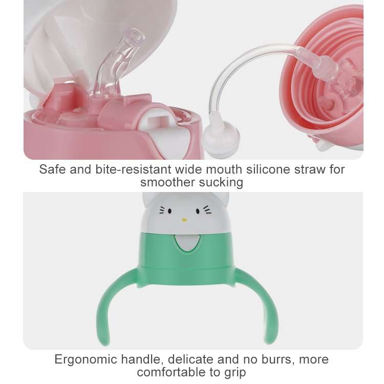 Infant Toddler Drink Cup Child Plastic Leakproof Cartoon Straw Cup With Handle Gravity Ball, Size:27