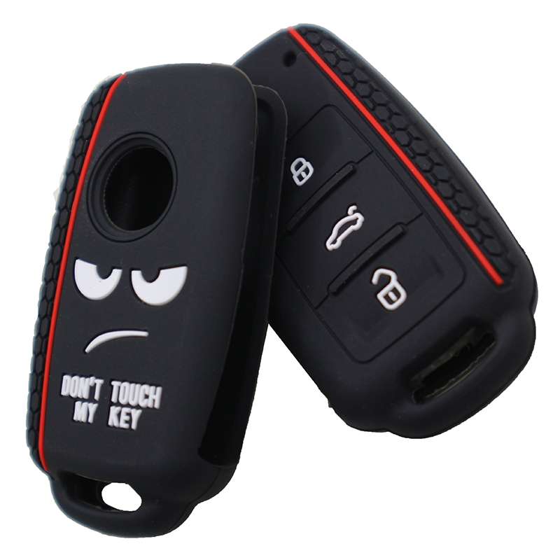 Do not Touch My Key Style Silicone Car Key Cover for Volkswagen Jetta Polo Passat Skoda Tiguan Golf(