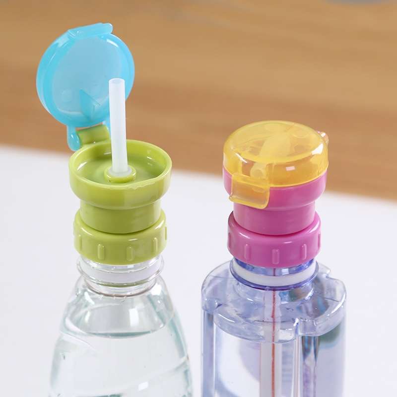 Children Portable Bottled Drinks Anti-overflow Anti-squash Replacement Straw Cap(Red)