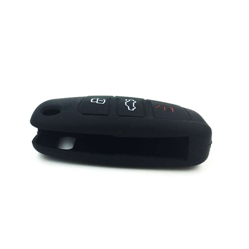 2 PCS Car Key Cover Silicone Flip Key Remote Holder Case Cover for Audi Q3 A3 A1(Red)