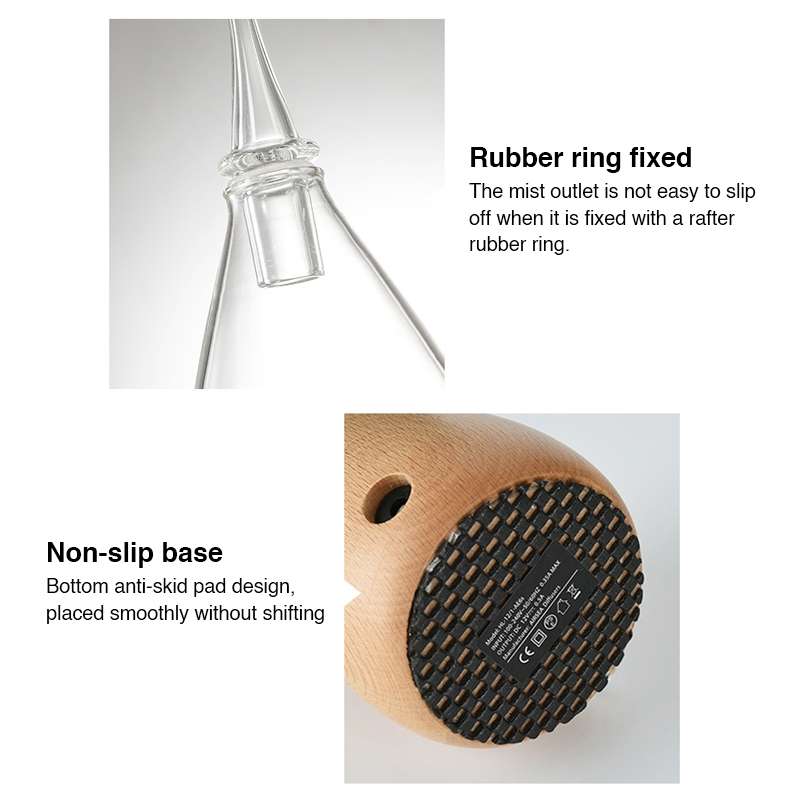 Waterless Diffuser Essential Oil Spray Wood Glass Aromatherapy Air Humidifier, Plug Type:EU Plug(Lig