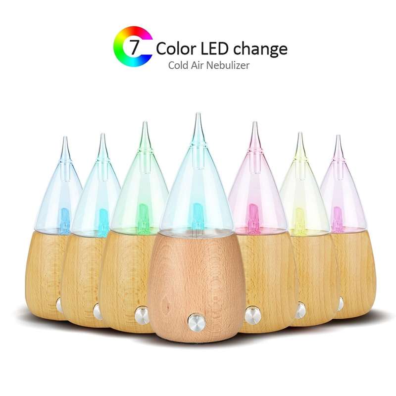 Waterless Diffuser Essential Oil Spray Wood Glass Aromatherapy Air Humidifier, Plug Type:AU Plug(Lig
