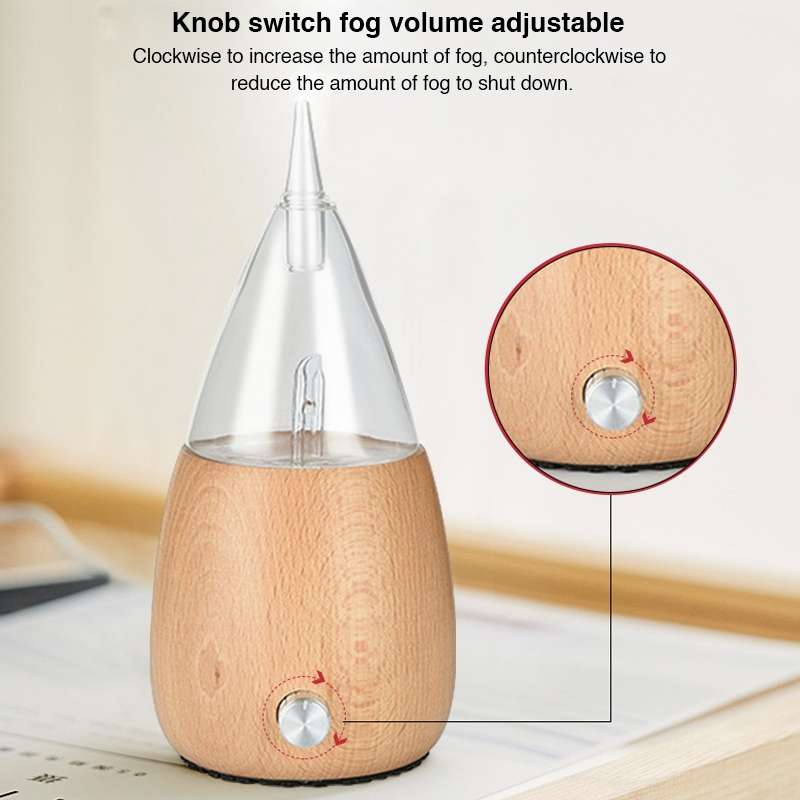 Waterless Diffuser Essential Oil Spray Wood Glass Aromatherapy Air Humidifier, Plug Type:EU Plug(Lig