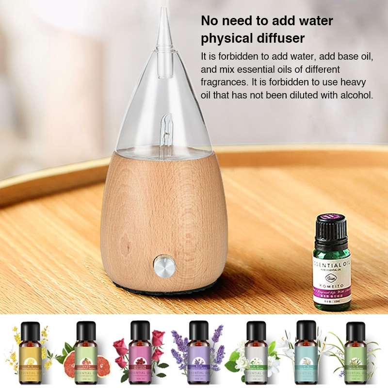 Waterless Diffuser Essential Oil Spray Wood Glass Aromatherapy Air Humidifier, Plug Type:EU Plug(Lig